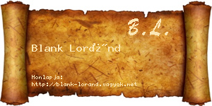Blank Loránd névjegykártya