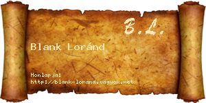 Blank Loránd névjegykártya