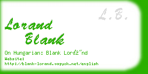 lorand blank business card